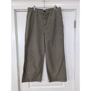 J. Crew Slim‎ wide-leg pant in washed canvas women's 31 green surplus preppy